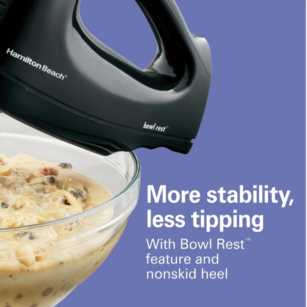 Hamilton Beach 6-Speed Hand Mixer w/Whisk Beaters & Snap-On Storage Case NIB* - Picture 4 of 8